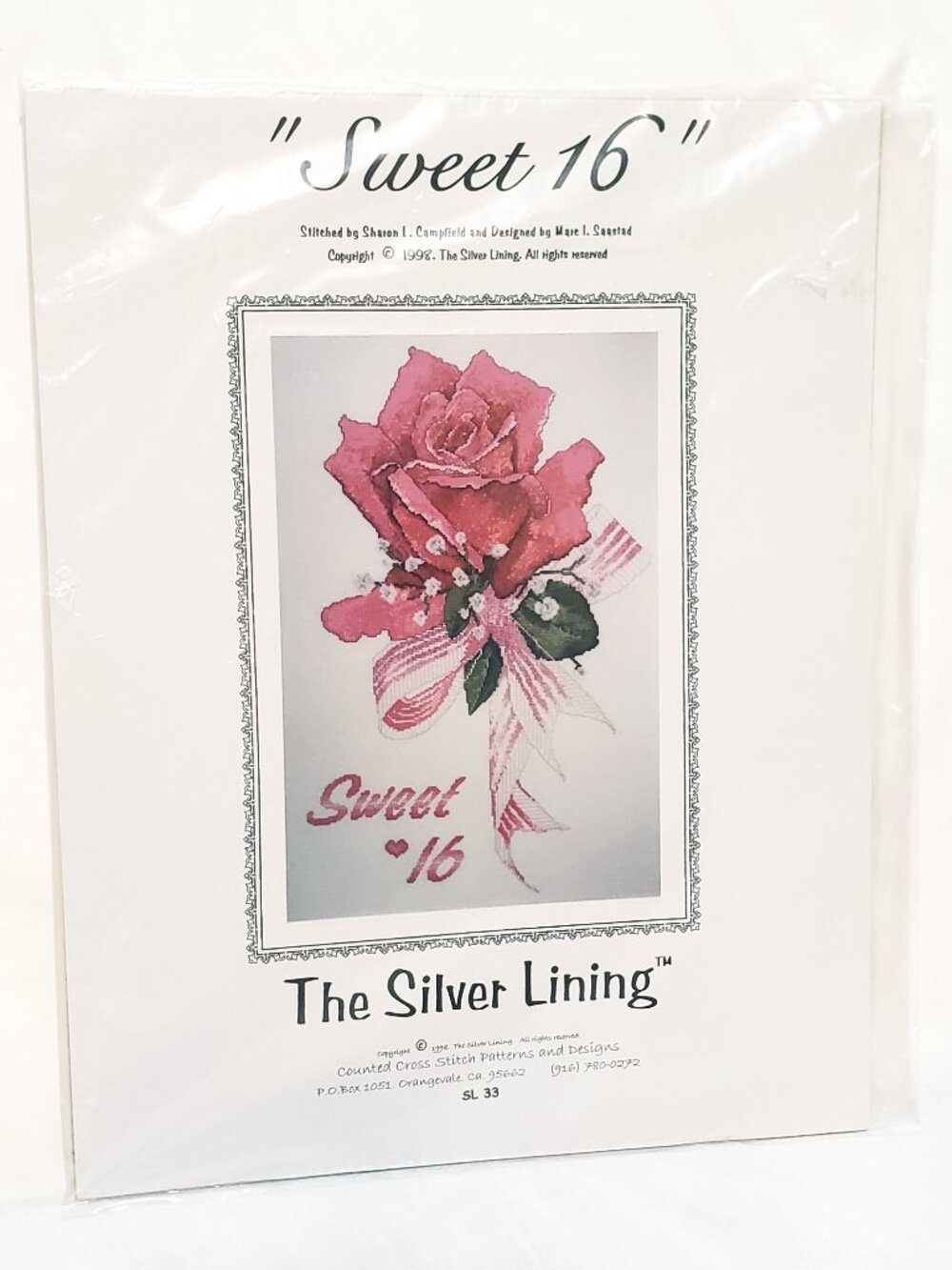 Sweet 16 Rose Red Pink The Silver Lining Cross Stitch Pattern 1998 Marc Saastad